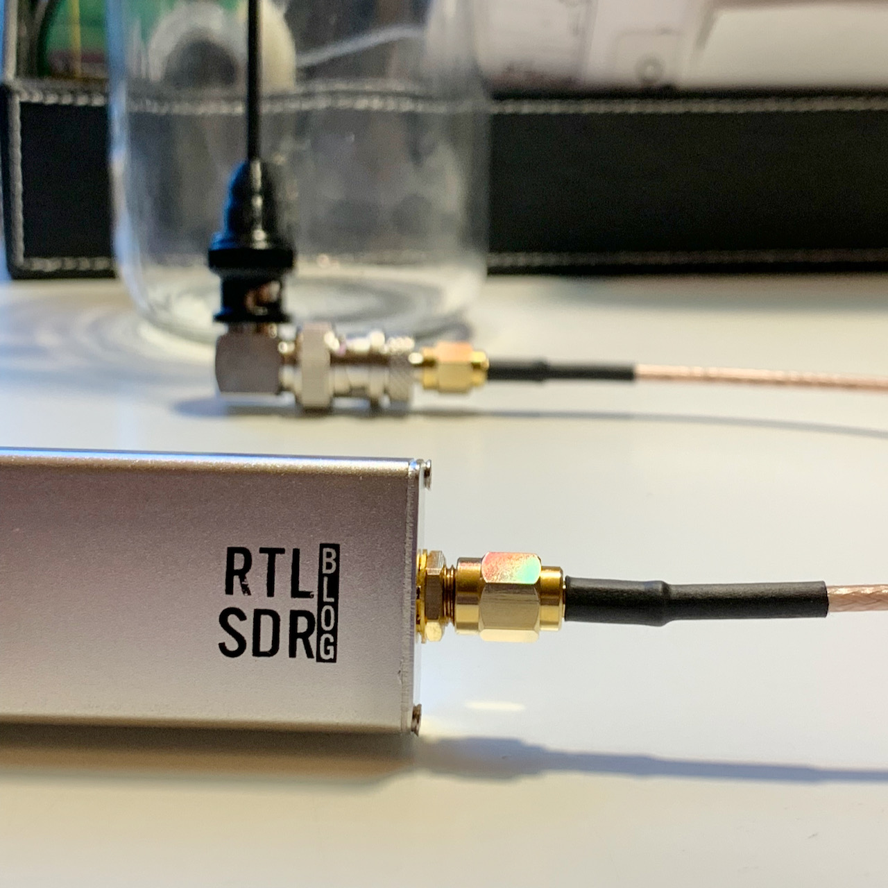 RF always needs a lot of adapters&hellip; antenna from here, though even a well-cut length of wire probably works fine at these very short ranges