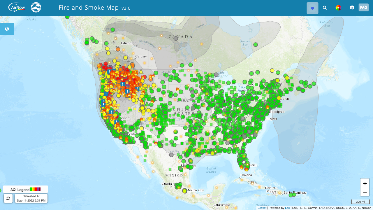 US EPA Fire and Smoke Map